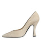 Dolce & Gabbana Beige Suede Leather High Heels Pumps Shoes