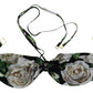 Dolce & Gabbana Black Floral Halter Beachwear Swimwear Bikini Top