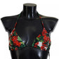 Dolce & Gabbana Multicolor Geranium Halter Beachwear Bikini Top