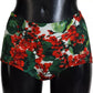 Dolce & Gabbana Multicolor Geranium Girdle Beachwear Bikini Bottom