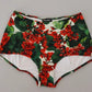 Dolce & Gabbana Multicolor Geranium Girdle Beachwear Bikini Bottom