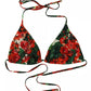 Dolce & Gabbana Multicolor Geranium Halter Beachwear Bikini Top