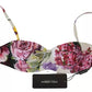 Dolce & Gabbana White Floral Print Beachwear Swimwear Bikini Top