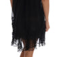 Dolce & Gabbana Elegant Black Silk Lace Chemise Dress