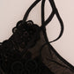 Dolce & Gabbana Elegant Black Silk Lace Chemise Dress