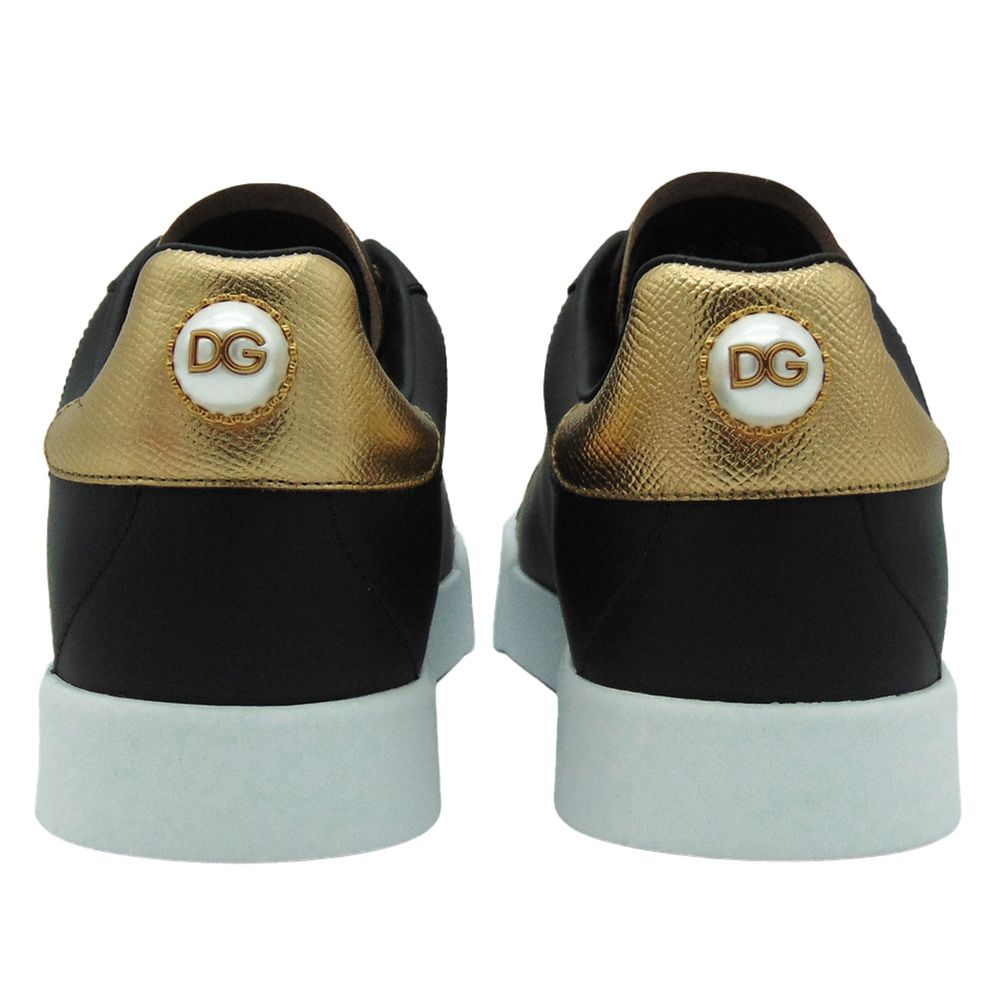 Dolce & Gabbana Black Leather Di Calfskin Sneaker