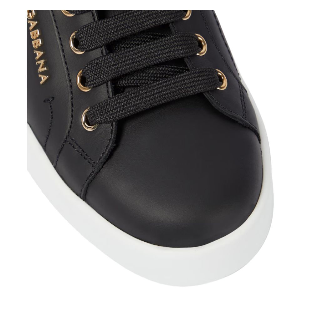 Dolce & Gabbana Black Leather Di Calfskin Sneaker