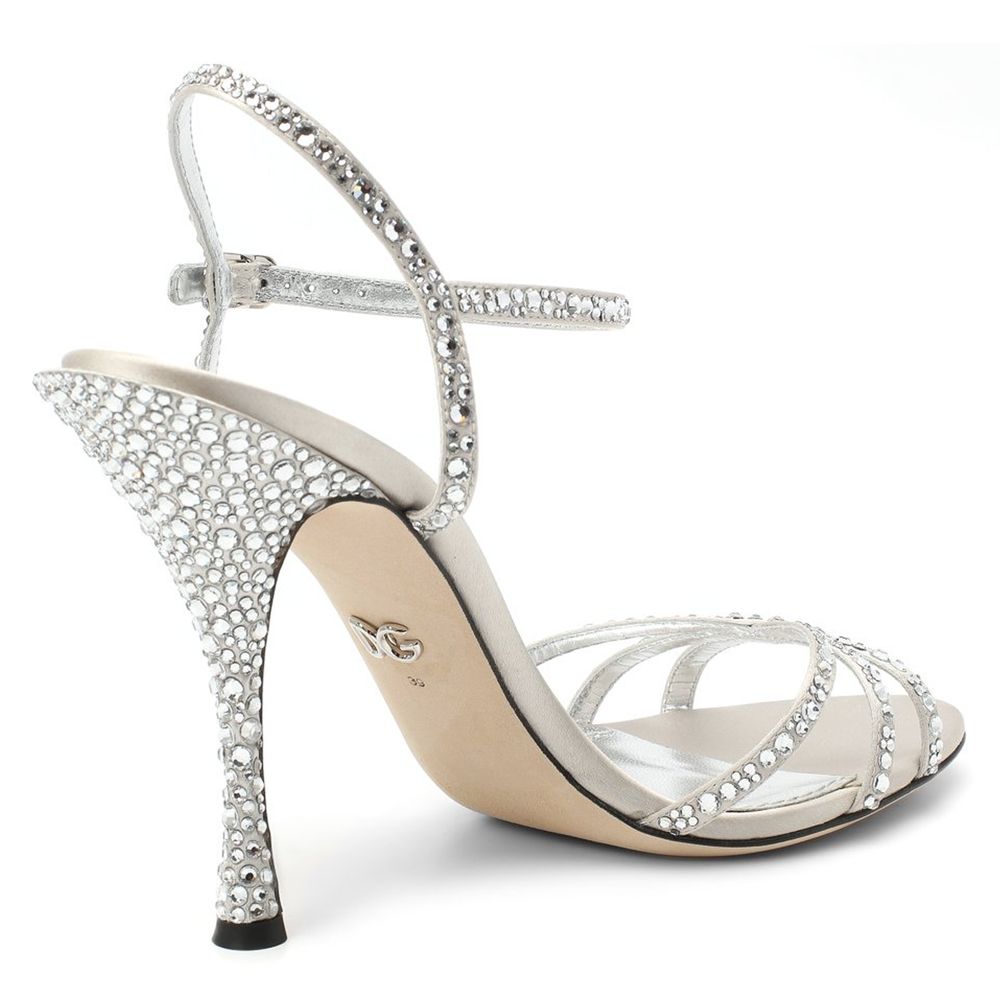 Dolce & Gabbana Gray Leather Di Calfskin Sandal