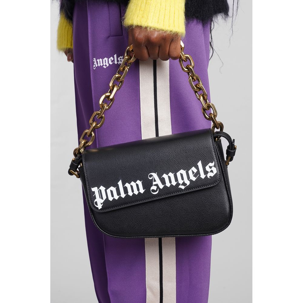 Palm Angels Black Leather Crossbody Bag