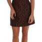 Dolce & Gabbana Chic Brown Mini Wool Blend Dress