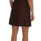 Dolce & Gabbana Chic Brown Mini Wool Blend Dress