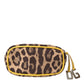 Dolce & Gabbana Brown Leopard Canvas Hand Pouch Clutch DG Logo Bag