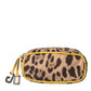 Dolce & Gabbana Brown Leopard Canvas Hand Pouch Clutch DG Logo Bag