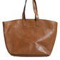 Brunello Cucinelli Brown Leather Logo Shoulder Strap Shopping Tote Bag