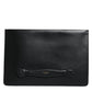 Dolce & Gabbana Black Calfskin Leather Mediterranean Pouch Bag