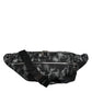 Dolce & Gabbana Black Leopard Fabric Belt Waist Fanny Pack Bag