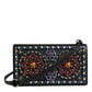 Dolce & Gabbana Black Leather Crystal Shoulder Crossbody Clutch Bag