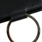 Dolce & Gabbana Black Leather Logo Plaque Neck Strap Card Coin Wallet