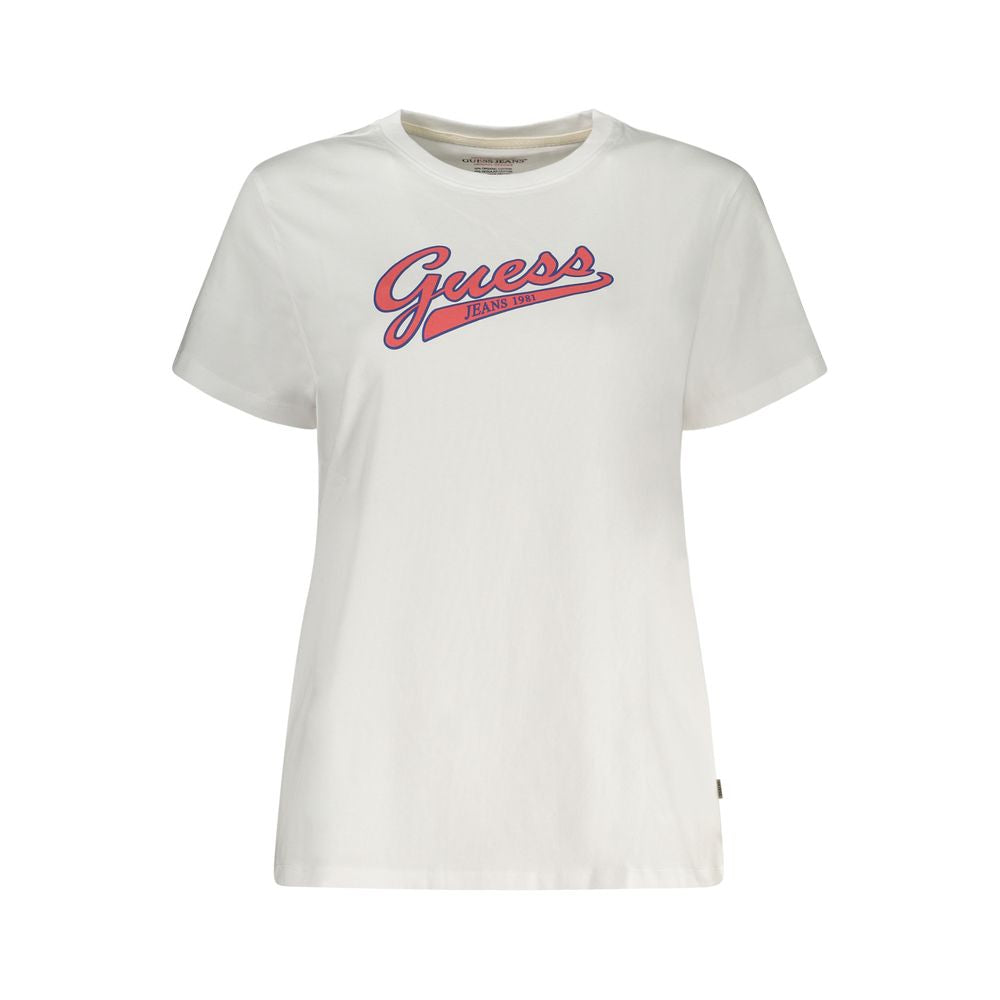 Guess Jeans White Cotton Tops & T-Shirt