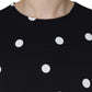 Dolce & Gabbana Black Viscose Polka Dots Sheath Midi Dress