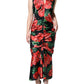 Dolce & Gabbana Black Tropical Floral Sheath Maxi Dress