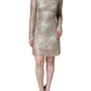 Dolce & Gabbana Gold Floral Lace A-line Sheath Mini Dress