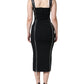 Dolce & Gabbana Black Zipper Bodycon Sheath Midi Dress