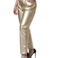 Dolce & Gabbana Metallic Gold Polyester Tapered Pants