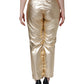 Dolce & Gabbana Metallic Gold Polyester Tapered Pants