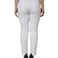 Dolce & Gabbana White Cotton Stretch Tattered Skinny Jeans