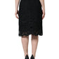 Dolce & Gabbana Black Floral Lace High Waist Pencil Cut Skirt