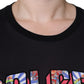 Dolce & Gabbana Black Cotton Logo Print Round Neck T-shirt