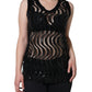 Dolce & Gabbana Black Sequin Sleeveless Tank Blouse Top