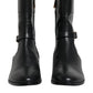 Dolce & Gabbana Black Leather Logo Mid Calf Boots Shoes