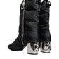 Dolce & Gabbana Black Padded DG Logo Heels Boots Shoes