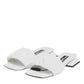 Dolce & Gabbana White Leather Slides Flats Sandals Shoes