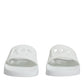 Dolce & Gabbana White Rubber Slides Sandals Beachwear Shoes