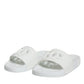 Dolce & Gabbana White Rubber Slides Sandals Beachwear Shoes