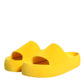 Dolce & Gabbana Yellow Rubber Slides Sandals Beachwear Shoes