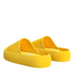 Dolce & Gabbana Yellow Rubber Slides Sandals Beachwear Shoes