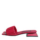 Dolce & Gabbana Fuchsia Leather Slides Flats Sandals Shoes