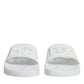 Dolce & Gabbana White Rubber Slides Sandals Beachwear Shoes