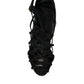 Dolce & Gabbana Black Tulle Stretch Heels Sandals Shoes