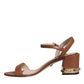 Dolce & Gabbana Brown Leather Ankle Strap Sandals Shoes