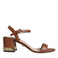 Dolce & Gabbana Brown Leather Ankle Strap Sandals Shoes