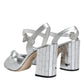 Dolce & Gabbana Silver Mirror Heels KEIRA Sandals Shoes