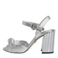 Dolce & Gabbana Silver Mirror Heels KEIRA Sandals Shoes