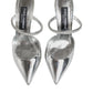 Dolce & Gabbana Silver Leather Slip On Heels Sandals Shoes