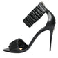 Dolce & Gabbana Black High Heels Ankle Strap Sandals Shoes