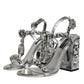 Dolce & Gabbana Silver Leather T-strap Crystal Sandals Shoes